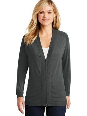 Port Authority LK5431 Ladies XLARGE Concept Bomber Placket Cardigan SMOKE GRAY